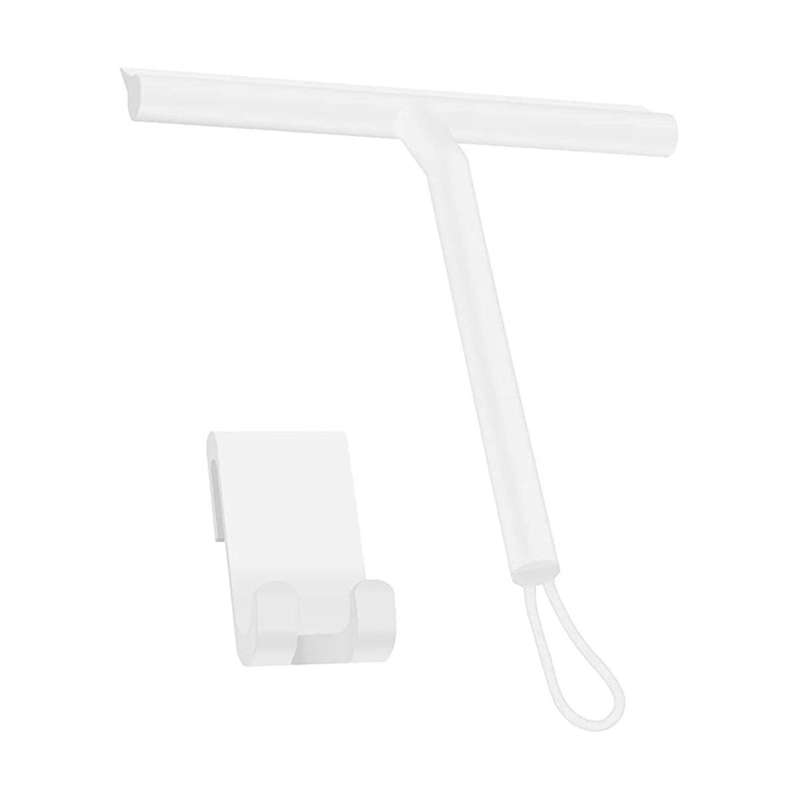 Silicone Shower Squeegee with Hook & Lanyard,mirror Screen Wiper, Multi Cleaner for Bathroom, Door