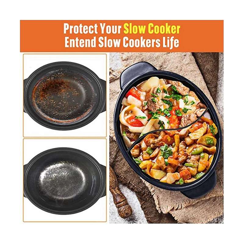 Silicone Slow Cooker Divider, Slow Cooker Accessories Cooking Liner for Most 6-8 Qt Oval Shape Slow