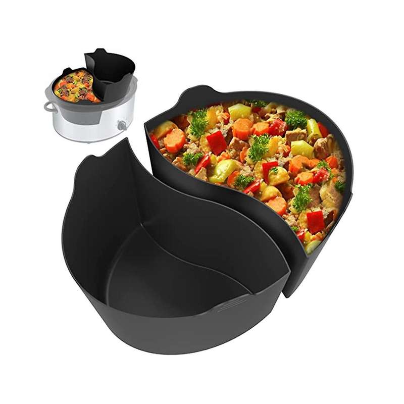 Silicone Slow Cooker Divider, Slow Cooker Accessories Cooking Liner for Most 6-8 Qt Oval Shape Slow