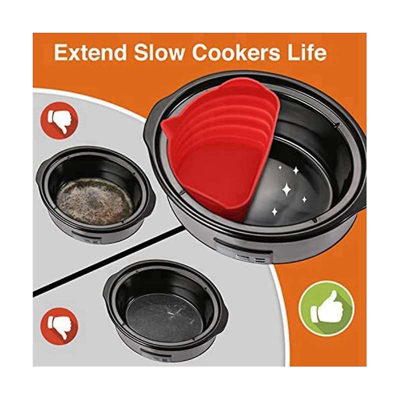 Silicone Slow Cooker Liners Slow Cooker Divider Liner Silicone Insert for Crock Pots Resuable & Lea