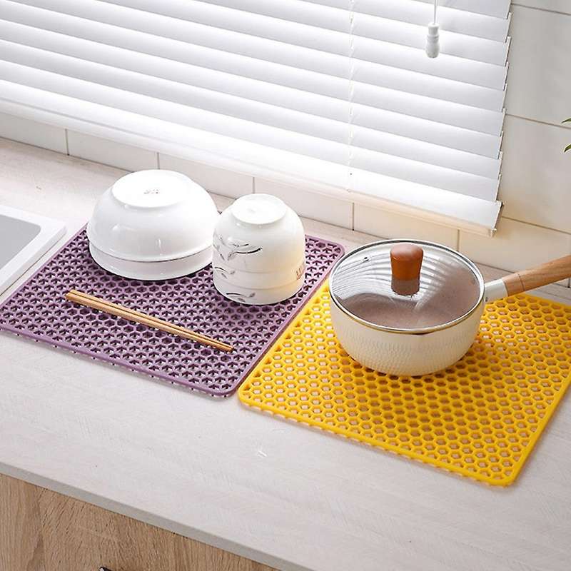 Silicone Sink Protector Mats,dish Drying Mat Counter Protector, for Kitchen Utensils and Dishes(gra