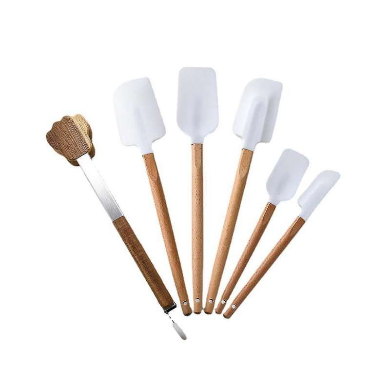 Silicone Spatula Set Rubber Heat Resistant Cream Spatulas Non- Stick Scrapers with Food Tongs for M