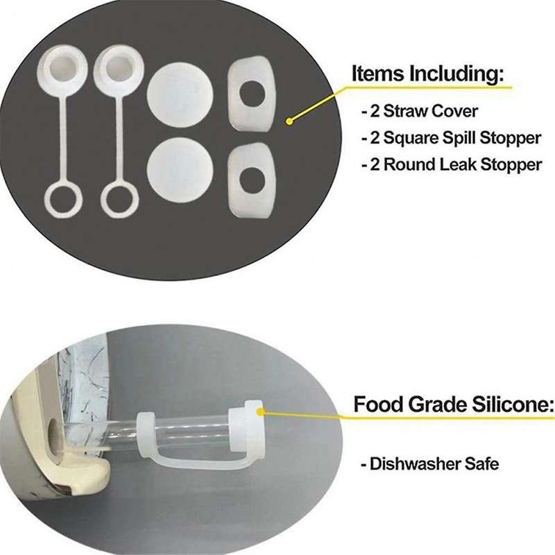 Silicone Spill Proof Stopper Set Of 3, for 1.0 40oz/ 30oz Tumbler with Handle