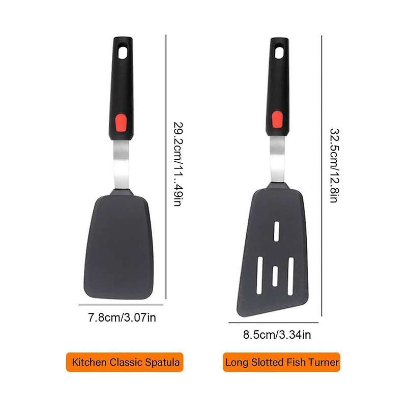 Silicone Spatula 2, 600F Heat Resistant Cooking Spatulas for Cookware, Kitchen Utensils Use Spatul