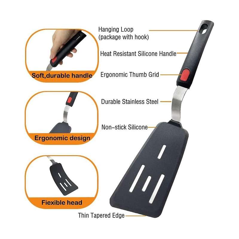 Silicone Spatula 2, 600F Heat Resistant Cooking Spatulas for Cookware, Kitchen Utensils Use Spatul