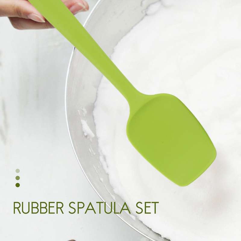 Silicone Spatulas for Nonstick Cookware, One-piece Seamless Design Rubber Spatula for Cooking Bakin