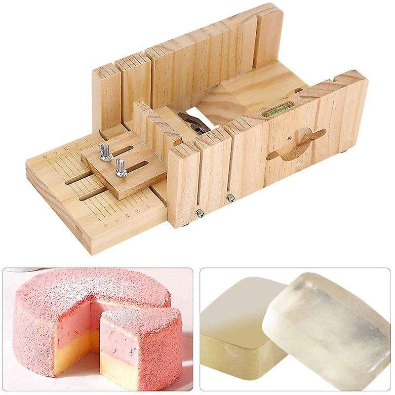 Silicone Soap Mold with Wood Box, Rectangular Loaf Silicone Soap Straight Knife for Soap Making Supp