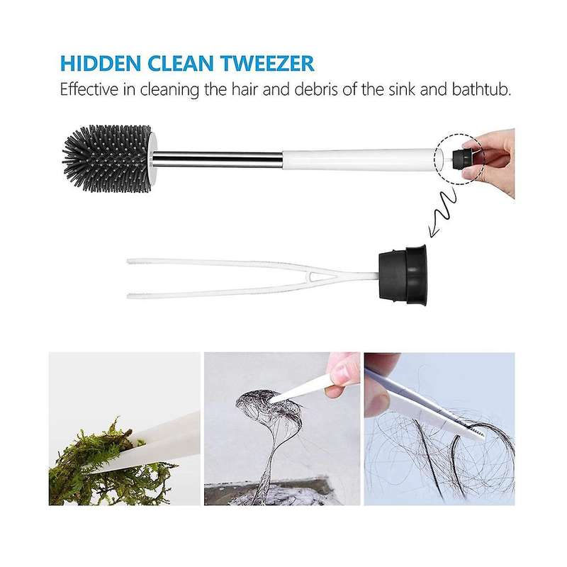 Silicone Toilet Brush Toilet Bowl Brush and Holder Toilet Cleaner Brush with Silicone Bristles Vent