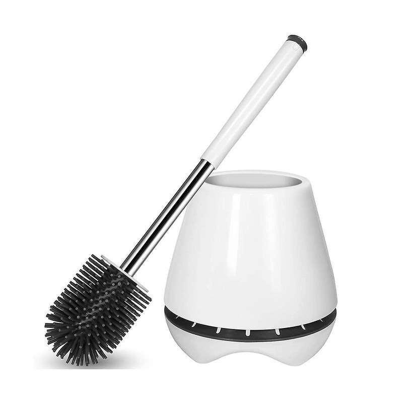Silicone Toilet Brush Toilet Bowl Brush and Holder Toilet Cleaner Brush with Silicone Bristles Vent