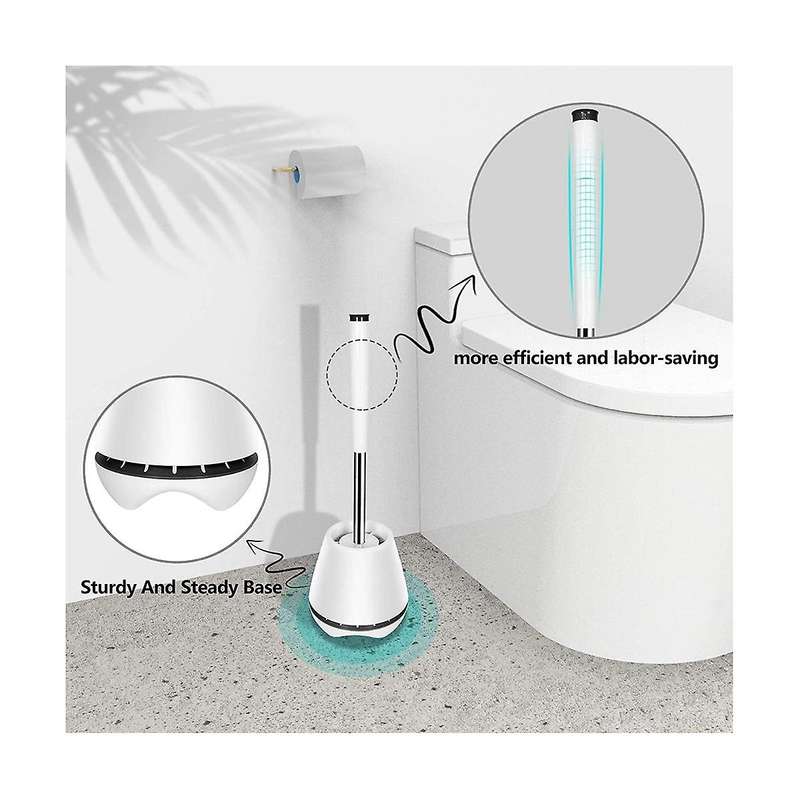 Silicone Toilet Brush Toilet Bowl Brush and Holder Toilet Cleaner Brush with Silicone Bristles Vent