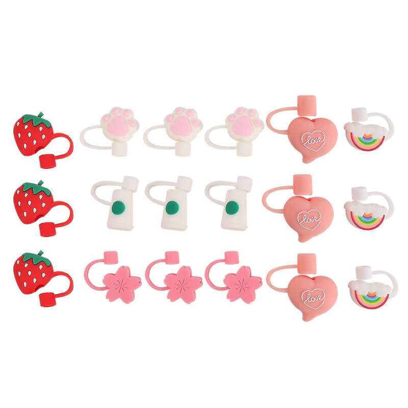 Silicone Straw Tips Cover Reusable Drinking Straw Tips Lids Drinking Dust Caps Portable Cup Accesso