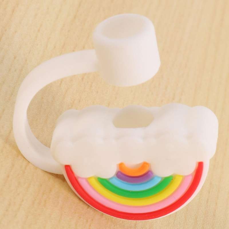 Silicone Straw Tips Cover Reusable Drinking Straw Tips Lids Drinking Dust Caps Portable Cup Accesso