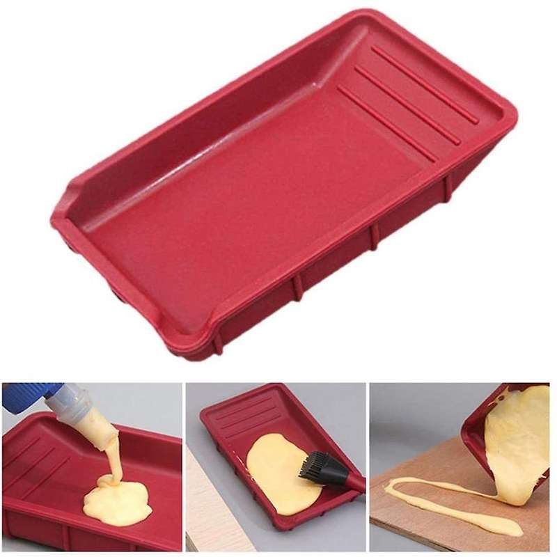 Silicone Wood Brush Kit 4 Pieces Woodworking with Silicone Brush and Tray for Floor Corner Bathroom