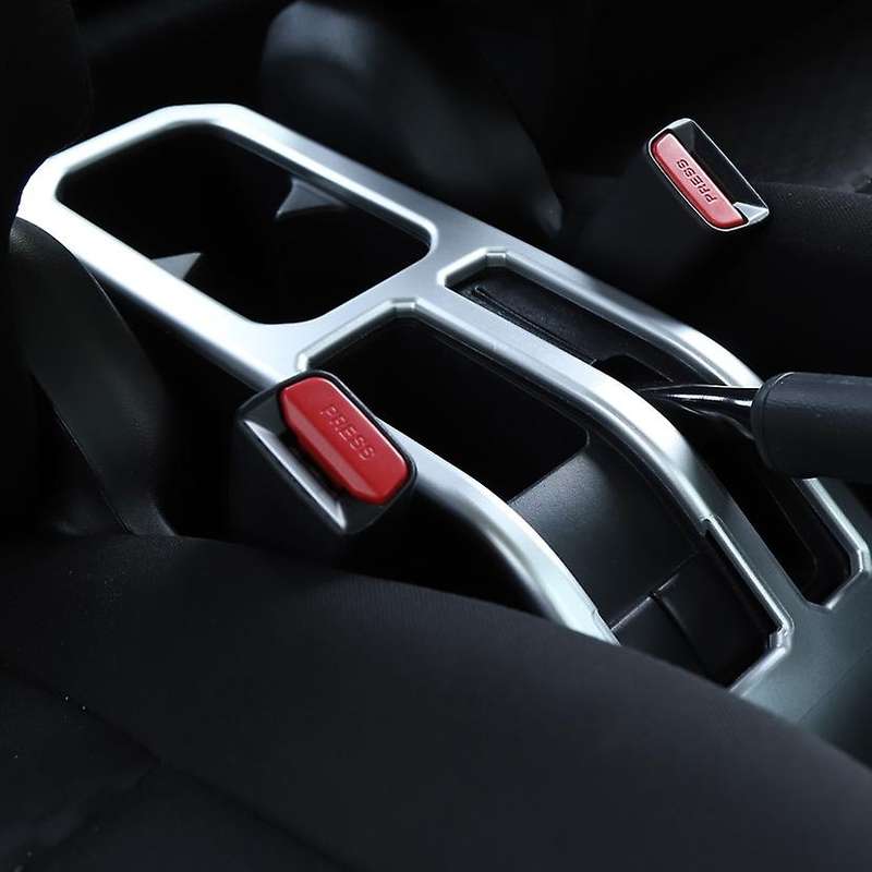 Silver ABS Central Control Water Cup Holder Frame Cover Trim for 2019-2020