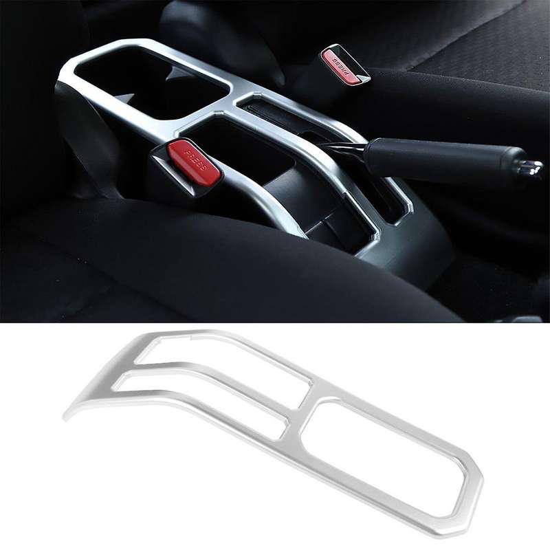 Silver ABS Central Control Water Cup Holder Frame Cover Trim for 2019-2020