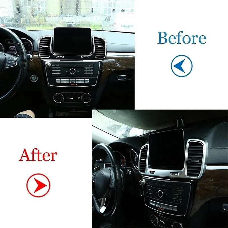 Silver Car Central Control Air Vent Outlet Frame for GLS W166 X166 2016-2019