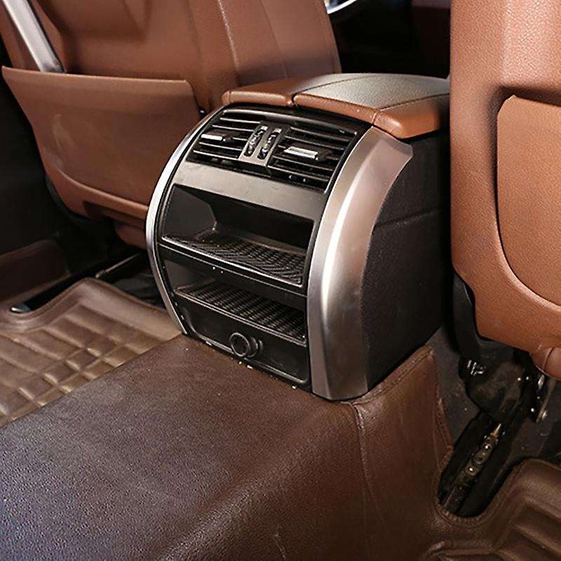Silver Car Interior Armrest Rear Air Outlet Side Strips Cover Trim for 5 Series F10 F18 2011-2017