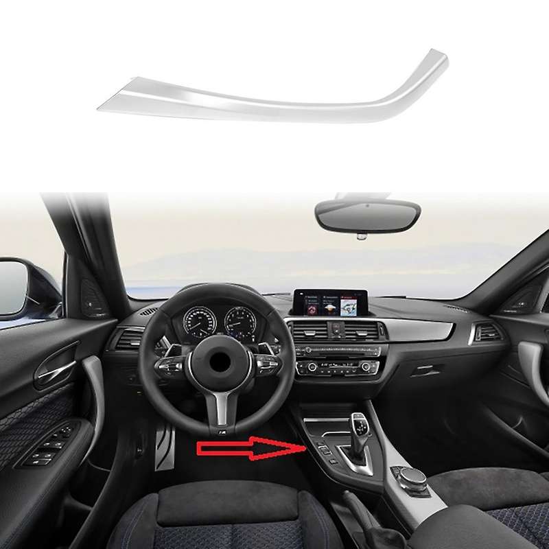 Silver Car Gear Shift Panel Side L Shape Strips Trim Interior Modification for 1 2 Series F20 118I 2