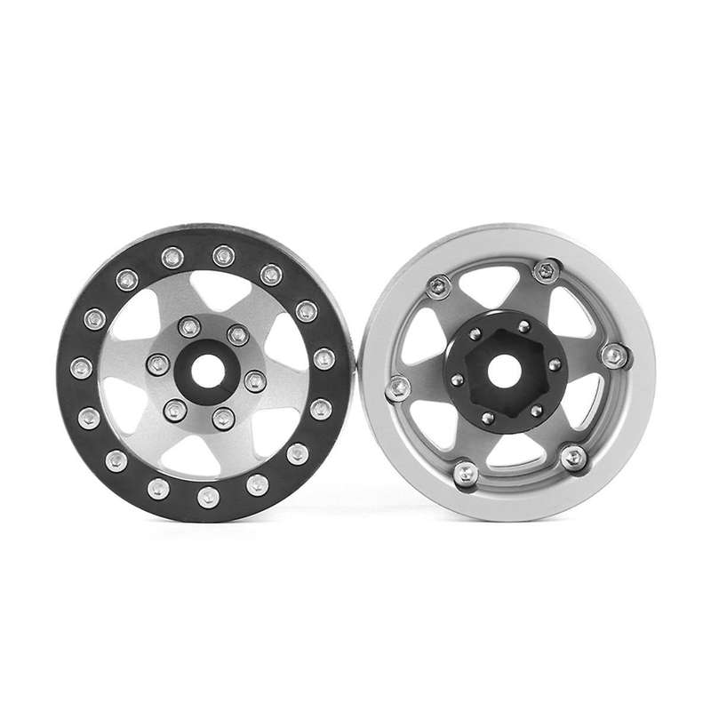 Silver Black 1.55 Inch Metal Wheel Tire Climbing Car AX90069 for JIMNY CC01