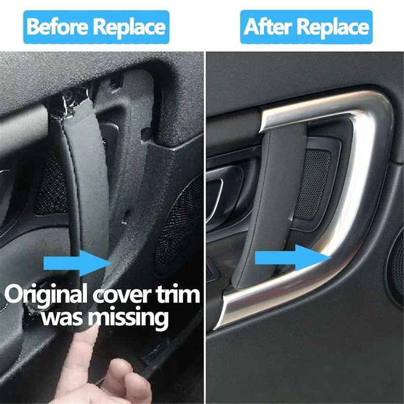 Silver Car Right Interior Door Pull Handle Cover Trim Replacement for Sport 2015-2019 Lr076102