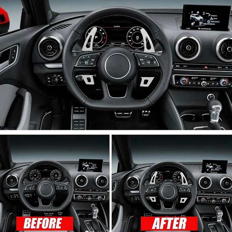 Silver Car Steering Wheel Extend Shift Blade Paddles for -A3/S3/A4 B9/S4 B9/A5/S5 Q2 Q5 TT/TTS R8 20
