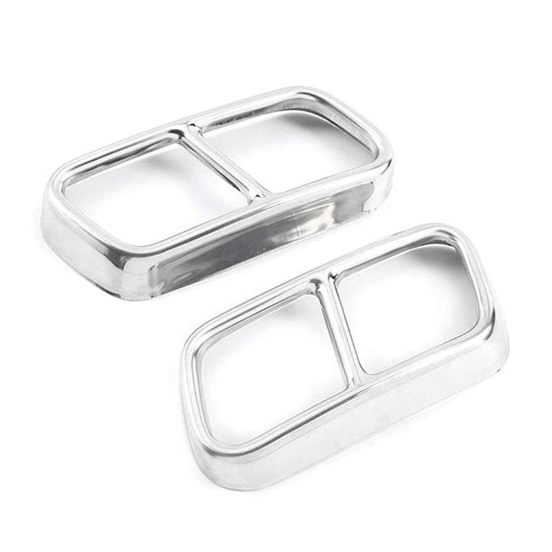Silver Car Tail Muffler Exhaust Pipe Output Cover Decor Trim for F01 7 Series 730i 740i 750i 760i 2