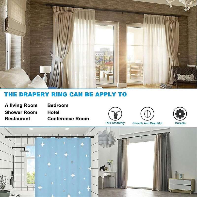 Silver Curtain Rings with Eyelet Apply for Curtain Rod
