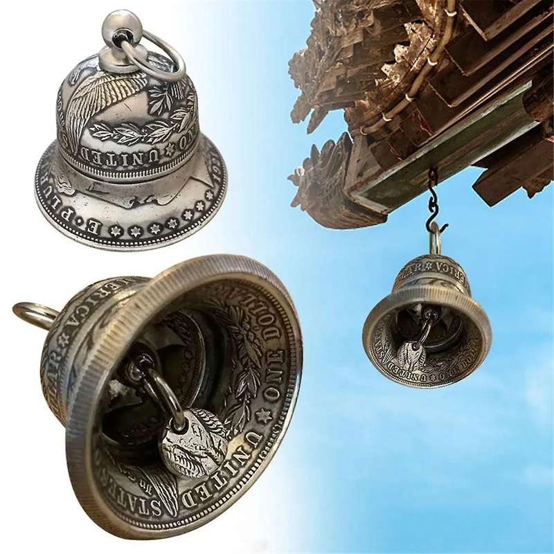 Silver Dollar Bell Home Decor Coin Craft Hangings Wall Hanging Decor Wind Chime