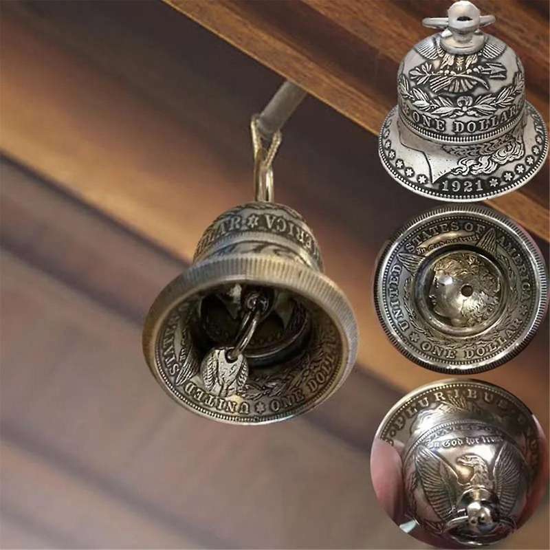 Silver Dollar Bell Home Decor Coin Craft Hangings Wall Hanging Decor Wind Chime