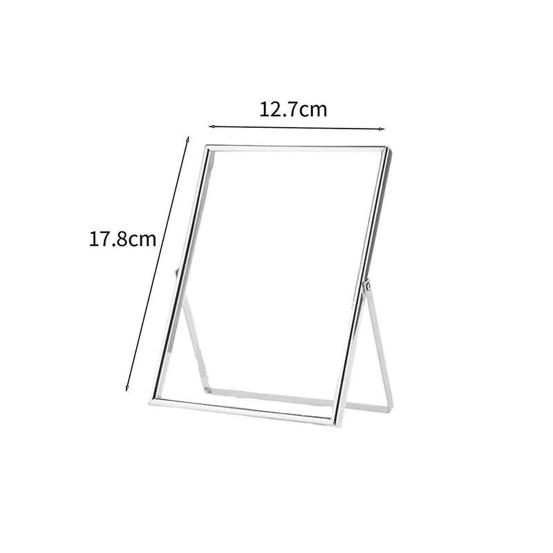 Silver Floating Picture Frame Set Of 2, Gift Metal Glass Photo Frames, for Tabletop Display Vertical