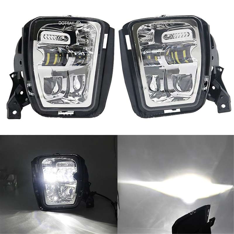 Silver for Ram 1500 2013-2018 Led Fog Lights White Drl Bumper Driving Lamps Waterproof Car Accessori