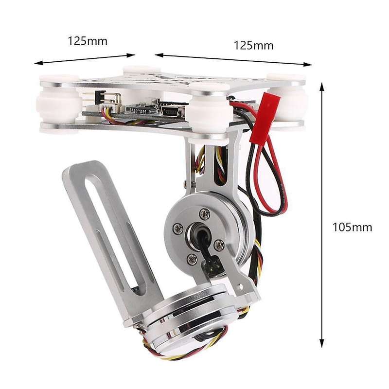 Silver Fpv 2 Axle Brushless Gimbal with Controller for Phantom
