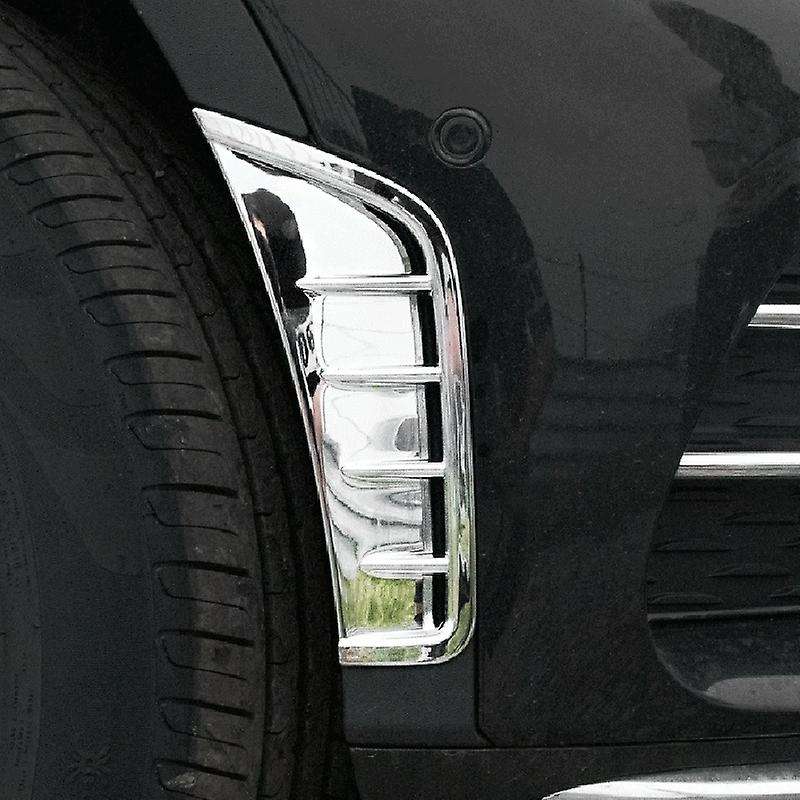 Silver Front Bumper Spoiler Air Knife Fog Light Frame Cover Stickers Trim for GLC Coupe 2020 2021