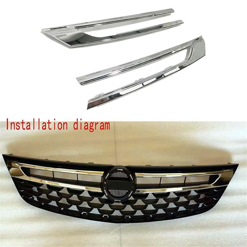 Silver Front Bumper Radiator Grille Trim for Opel (k) 2015-2020 13423641 13423642