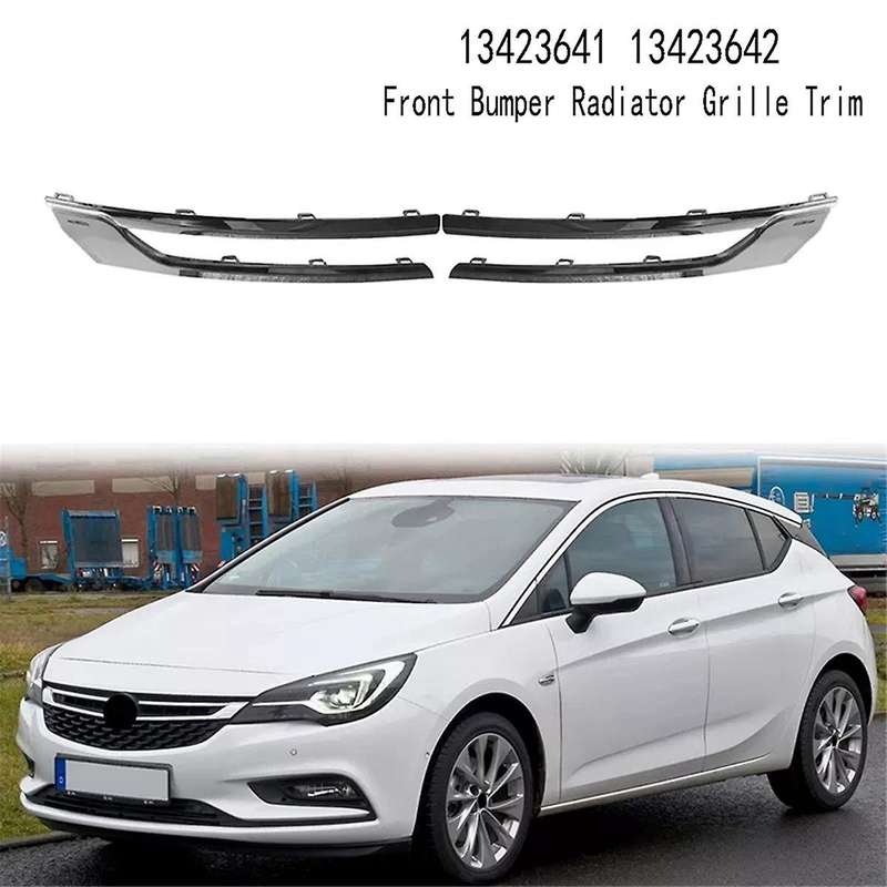Silver Front Bumper Radiator Grille Trim for Opel (k) 2015-2020 13423641 13423642