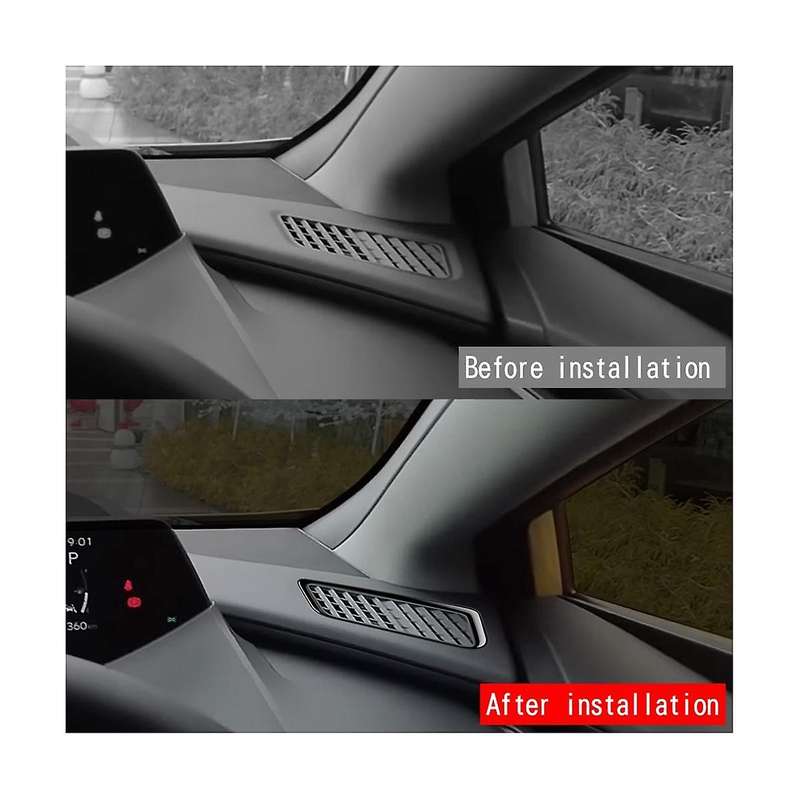 Silver Front Dashboard Trim Cover Frame Sticker for Prius 60 Series 2022-2023 2Pcs