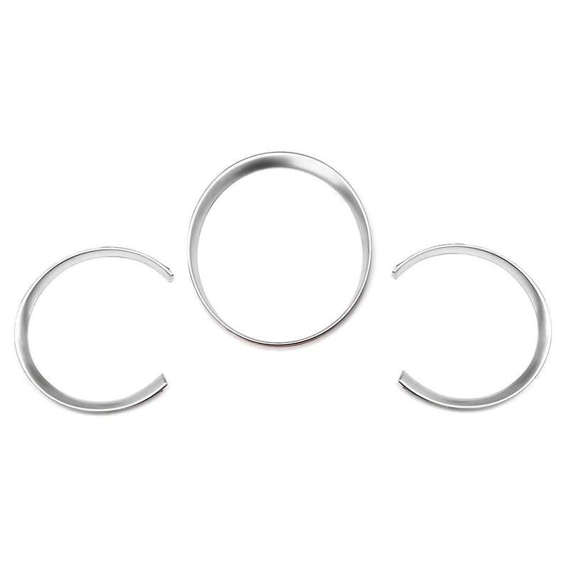 Silver Interior Front Dashboard Edge Instrument Panel Trim Cover 3Pcs for- 718 2013-2018