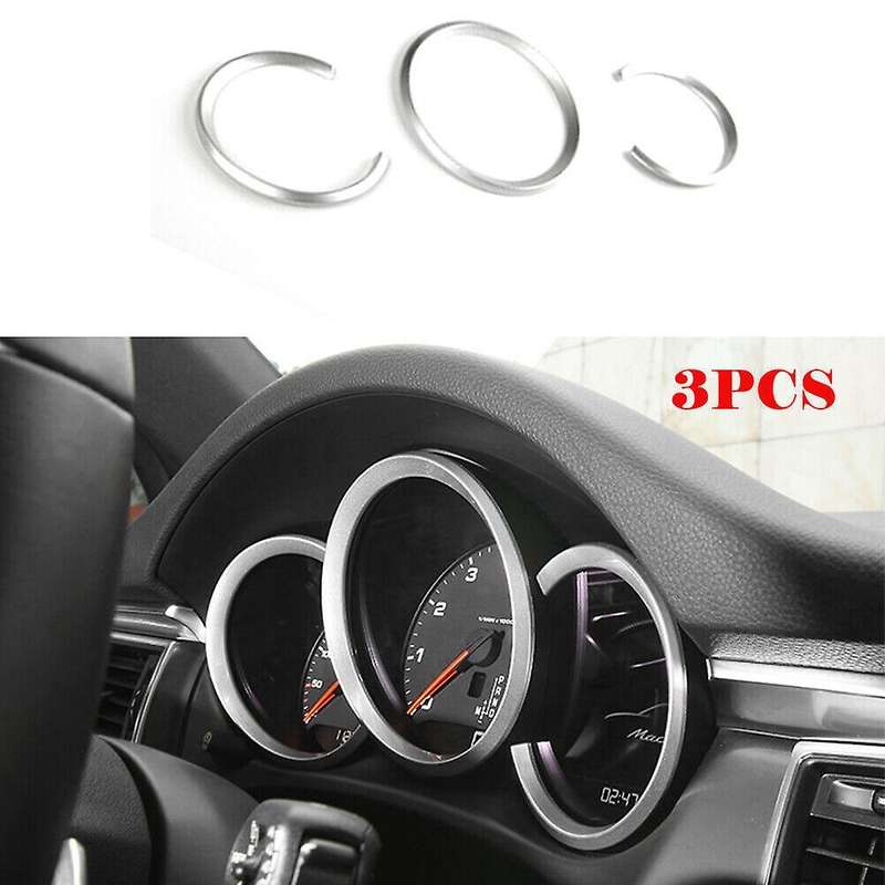 Silver Interior Front Dashboard Edge Instrument Panel Trim Cover 3Pcs for- 718 2013-2018