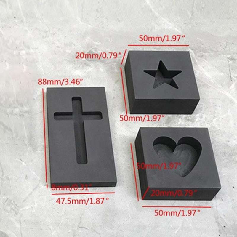 Silver Ingot Mold Graphite Crucible Mold Melting Gold Silver Nonferrous Metal Casting Refining Scrap