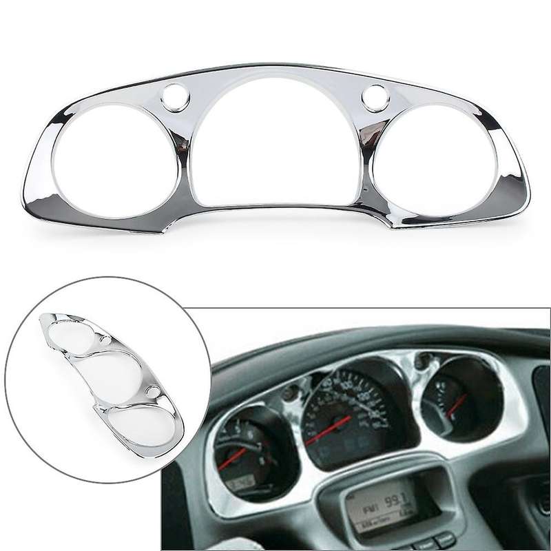 Silver Motorcycle Instrument Panel Accent Cover Decor Trim for Goldwing 1800 GL1800 2001-2005
