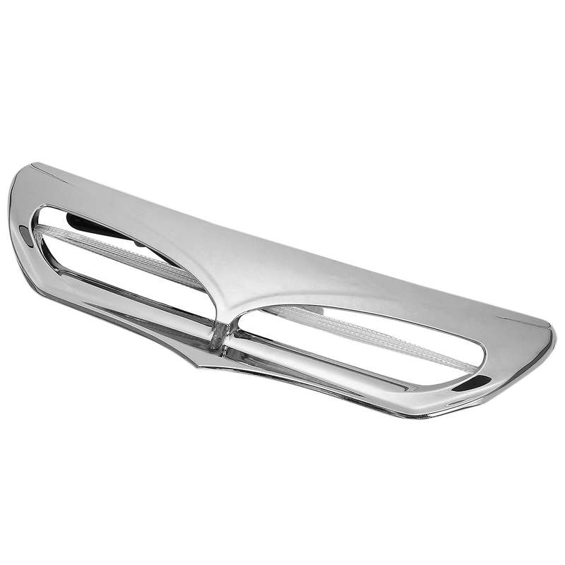 Silver Motorcycle Vent Trim with LED Lights Cover for Touring Glide Street Glide Ultra 2014-Up