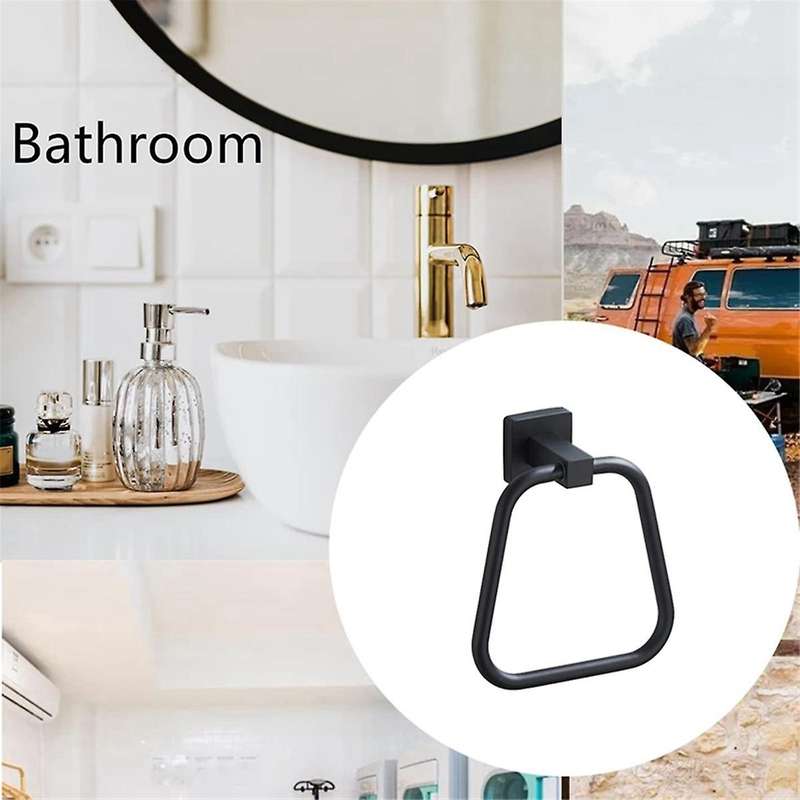 Silver Towel Ring for Bathroom, Kitchen Bath Towel Holder Hangers Wall Mount Heavy Duty Stainless St