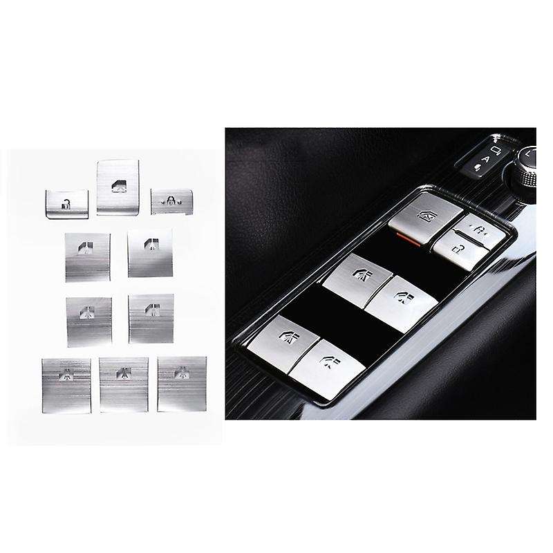 Silver Sequin Stickers Modified Special Interior Lifting Panel Frame Window Button Sticker for Alpha