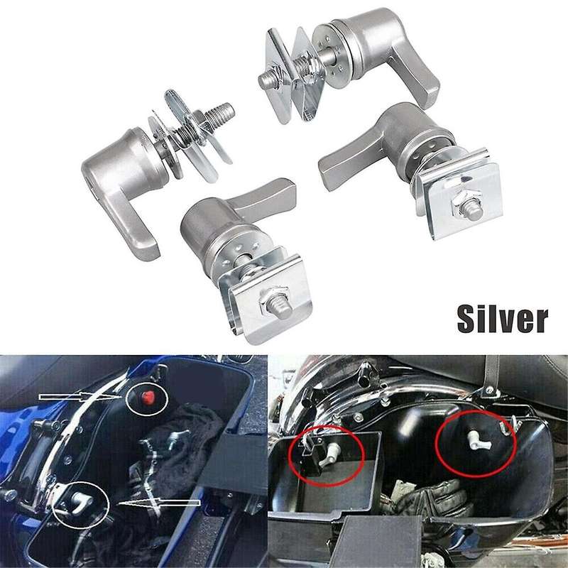Silver Saddlebag Lock Mounting Screw Kit for Touring Road Street Glide