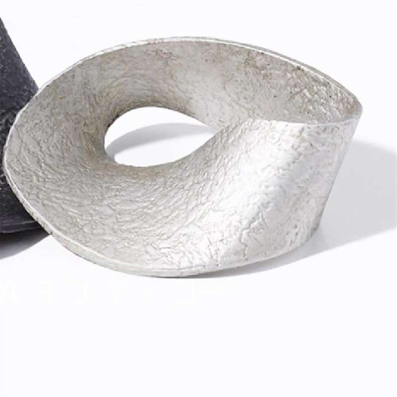 Silver Ring Sculpture Statue Geometric Metal Ornament Home Decoration Accessories Miniatures Figurin