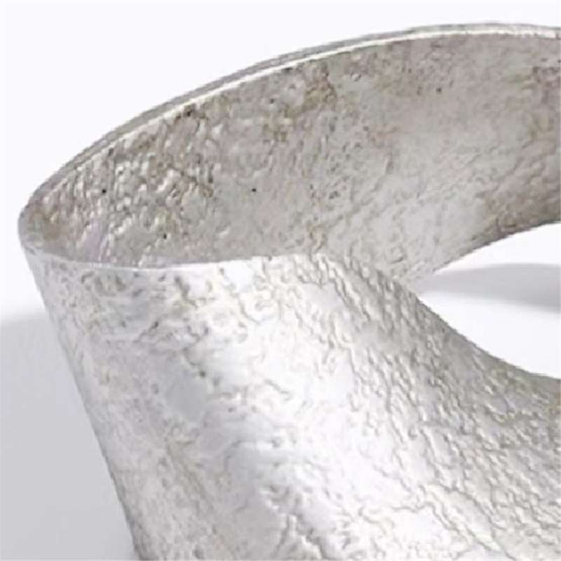 Silver Ring Sculpture Statue Geometric Metal Ornament Home Decoration Accessories Miniatures Figurin