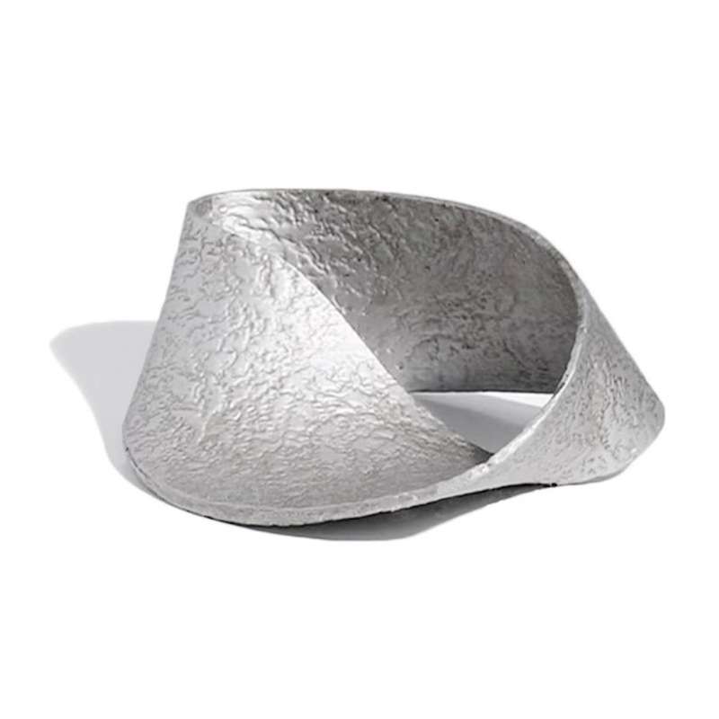 Silver Ring Sculpture Statue Geometric Metal Ornament Home Decoration Accessories Miniatures Figurin
