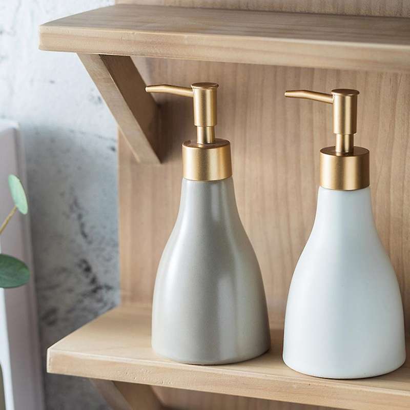 Simple Frosted Ceramic Bathroom Soap Dispenser Cone-Shaped Hand Soap Bottle Hotel Club Shower Gel Su