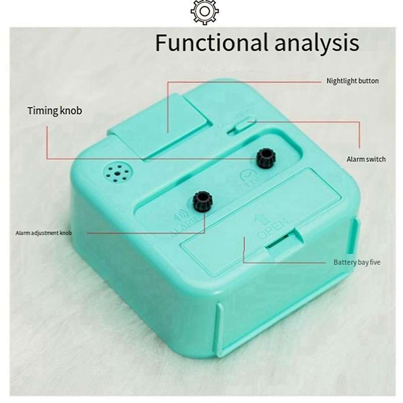 Simple Children's Alarm Clock, Silent Plastic Quartz Clock, Desktop Decoration, Alarm Clock, Green