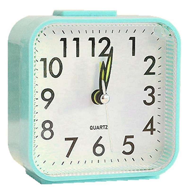 Simple Children's Alarm Clock, Silent Plastic Quartz Clock, Desktop Decoration, Alarm Clock, Green
